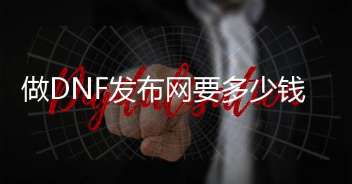 做DNF发布网要多少钱