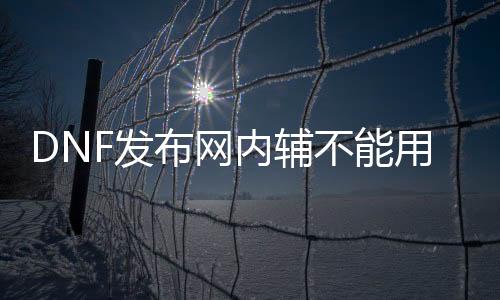 DNF发布网内辅不能用（DNF发布网内部辅助）