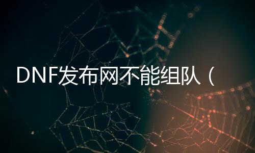 DNF发布网不能组队（DNF发布网组队连不上怎么解决）