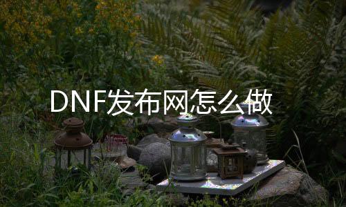 DNF发布网怎么做