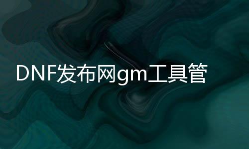 DNF发布网gm工具管理后台（DNF发布网的gm工具怎么用）