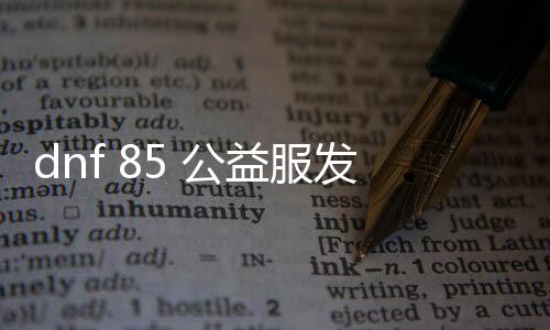 dnf 85 公益服发布网（dnf公益服发布网哪个值得一玩）